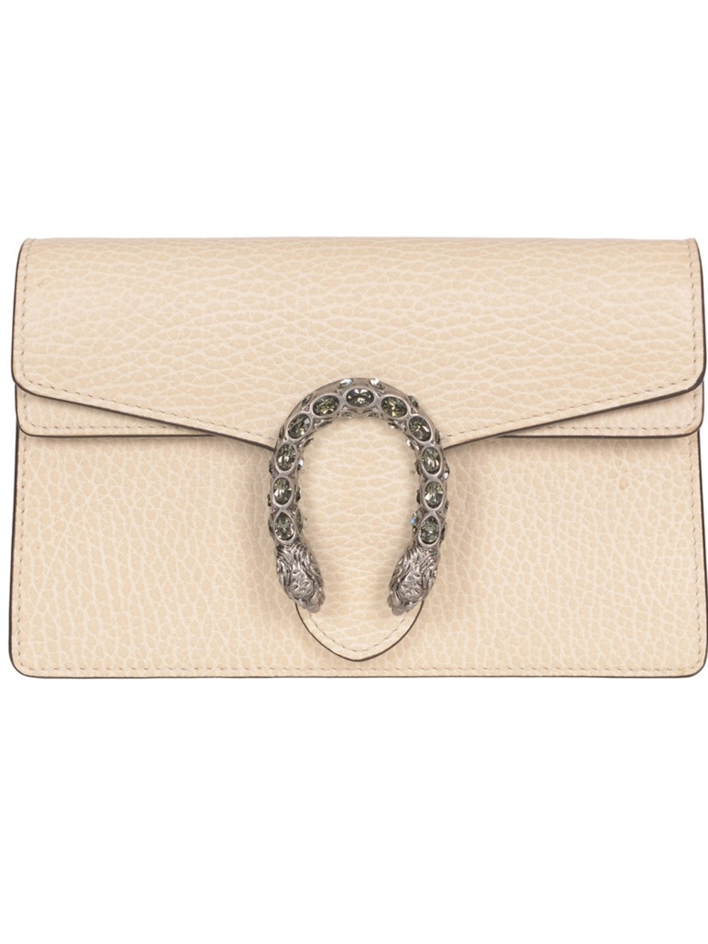 ♥️Gucci Dionysus Super Mini Beige Leather Crossbody Bag with Statement Hardware♥